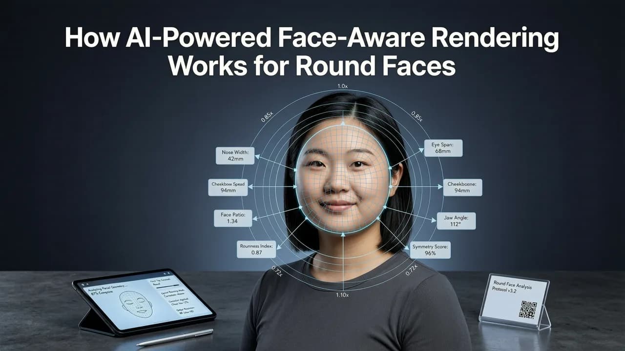 How AI-Powered Face-Aware Rendering Works for Round Faces - hairstyle app for round faces